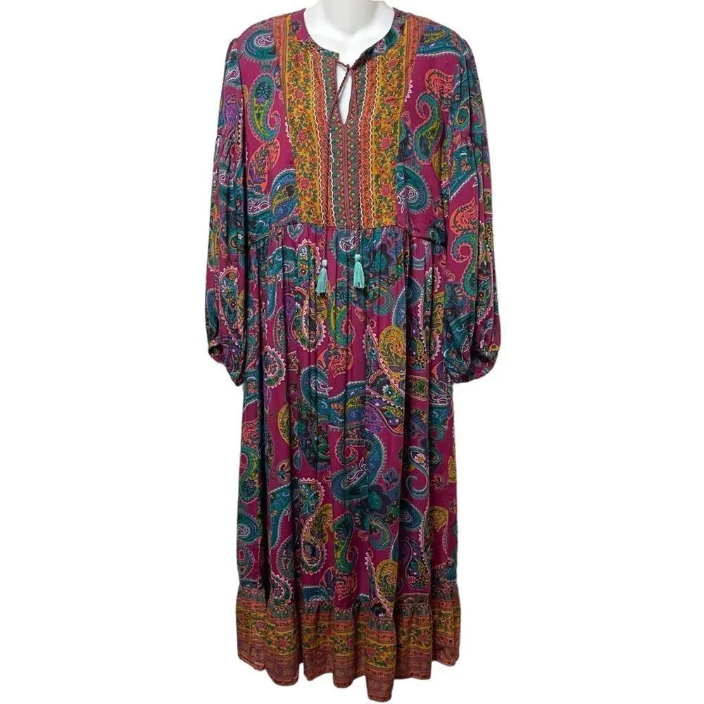 NWOT WORLD MARKET Floral Paisley Boho Midi Dress S/M